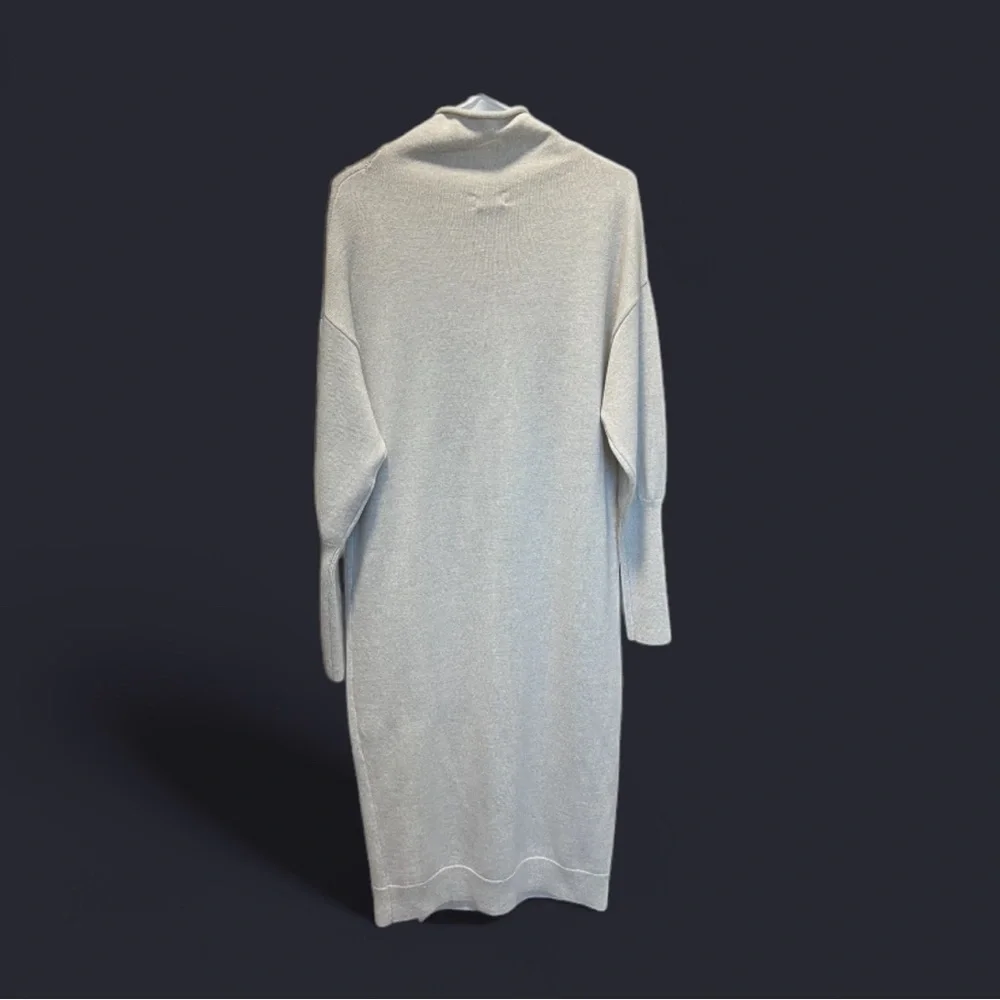 Wilfred 100% Merino Wool Cream Mock Neck Sweater Dress w/ Front Slit – Size S - Picture 4 of 10